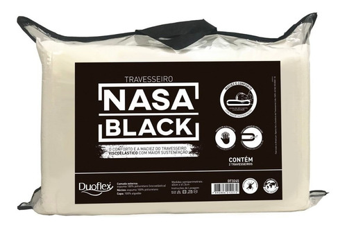 Set X2 Almohada Nasa Black Viscoelastica 100% Algodon