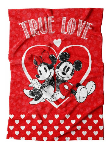 Disney Mickey True Love Toalla Jumbo Super Grande Absorbente Color Rojo Mickey Love
