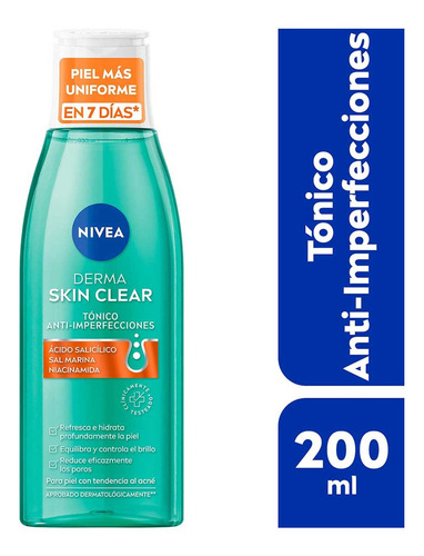 Tónico Derma Skinclear Anti-imperfecciones Nivea Reduce Poro Con Tendencia Al Acné Día/noche