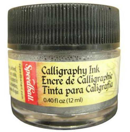 Tinta Para Caligrafia 12ml Speedball 3107 Prata Metalico