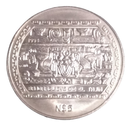 Colección Moneda Cinco Nuevos Pesos Bajo Relieve Del Tajin