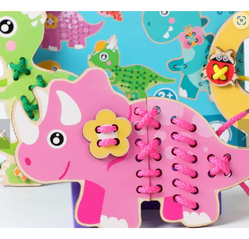 Cubo Busy Board Juguetes Sensoriales Montessori, Anti Estres Color Dino