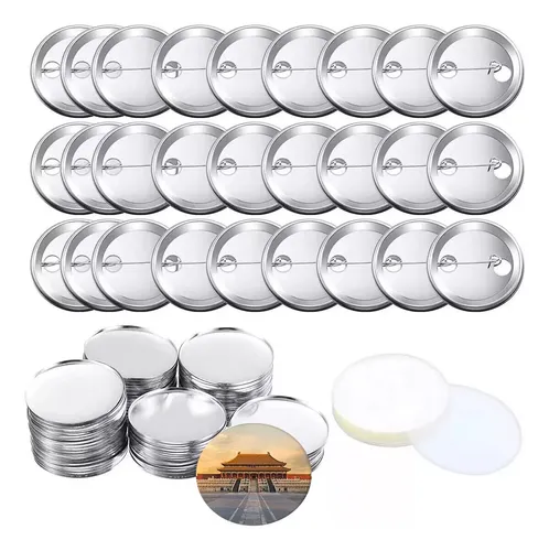 Pack De 100 Chapitas Alfiler Metalicas Base + Película 58mm