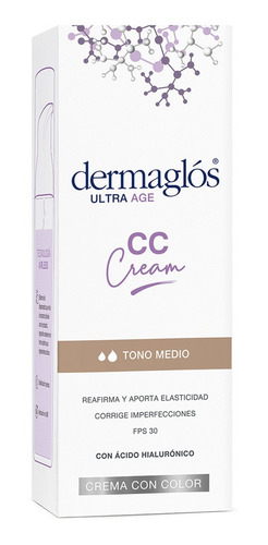 Imagen 2 de 3 de Dermaglos Ultra Age Cc Cream Facial Tono Medio Fps30 50 G