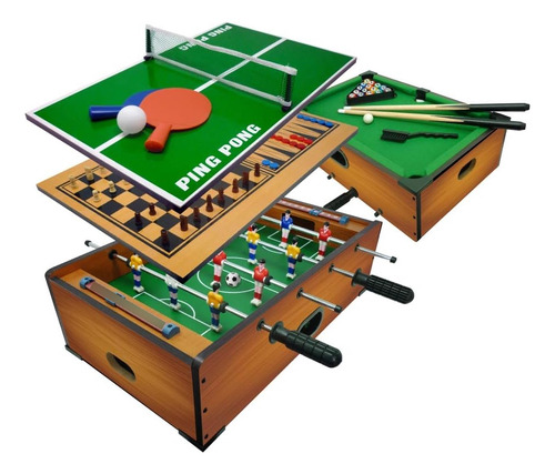 Sport One Futbolín Y Billar De Apoyo. Juego De Mesa 6 En 1