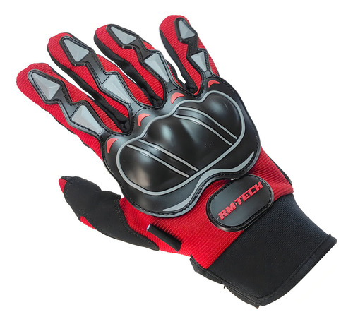 Guantes Rmtech Intrepid Negro Rojo Con Touch Talla M