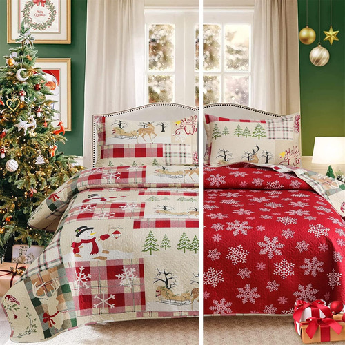 Colchas Navideñas Reversibles Green Essen Full/queen...