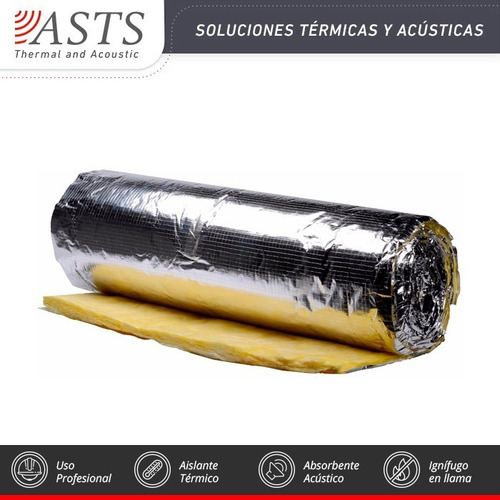 Lana Vidrio Asts 50 Mm Aluminio Reforzado 2da Selección 25m2