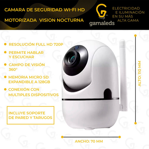 Imagen 2 de 9 de Camara De Seguridad Ip Wifi P2p Hd Vision Nocturna Celular R