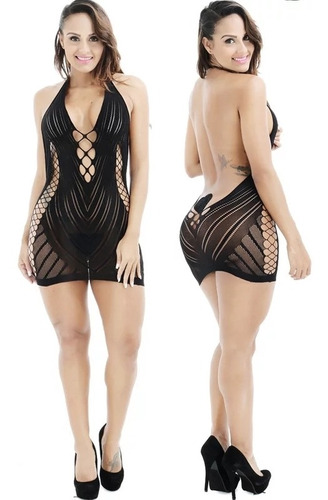 Bodystocking Vestido Minifalda Lenceria Sexy Hot Vip