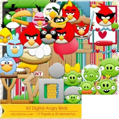 Kit Imprimible Pack Fondos Angry Birds 6 Imagenes Clipart