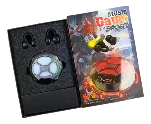 Audífonos K-23 Bluetooth Gamer Con Clip Acople A La Oreja