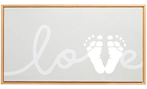 Pearhead Framed Babyprints Baby Footprint Love Canvas, Decor