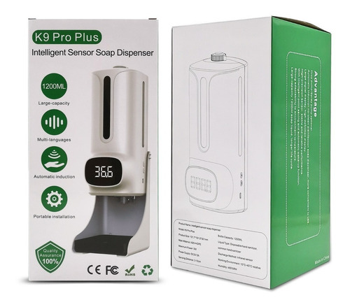 Imagen 4 de 9 de Termometro Infrarrojo Dispensador De Alcohol Gel Tripode 2x1