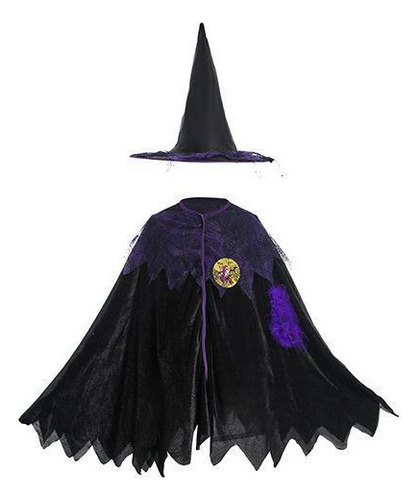 Halloween Capa De Bruja Elfo Mágico Vestido De Los Niños Cos