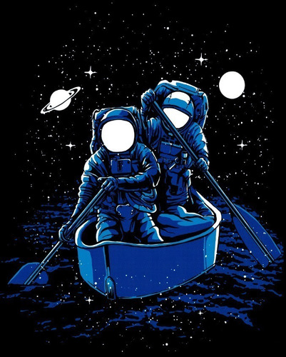 Imagem 2 de 6 de Camiseta Estampa Astronauta Navegando Na Galaxia Promoção