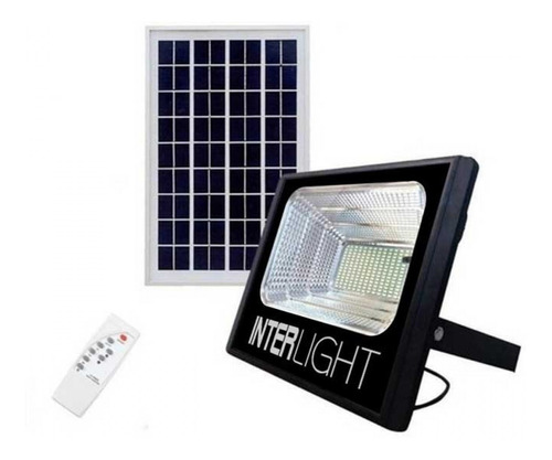 Foco Proyector Led 60w Con Panel Solar Interlight / Mimbral