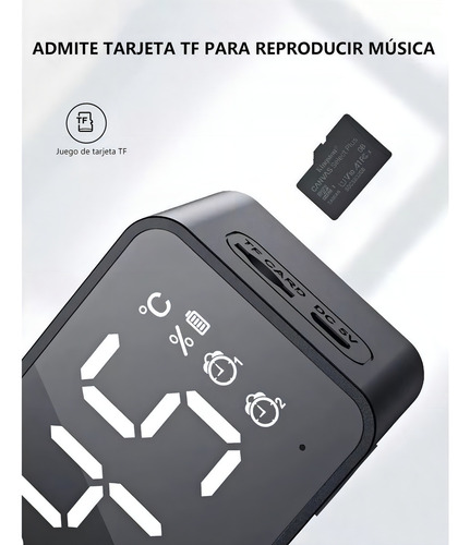 Reloj Despertador Digital C/bocina/bluetooth/radio Fm Color