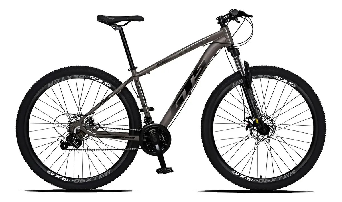 Bicicleta Gts Dexter 21v Aro 29 Shimano Freio Hidraulico Cor Grafite Com Preto Tamanho Do Quadro 15