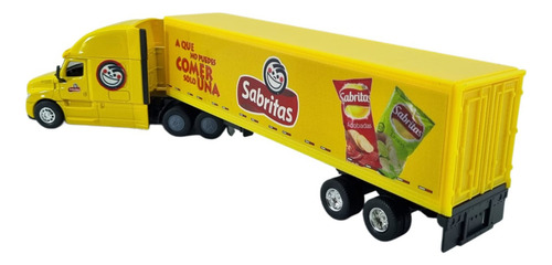 Tráiler Freightliner Cascadia Logos Esc 1:64 Sin Caja Color Amarillo