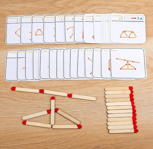Puzzle Didáctico Cerillas Madera Aprendizaje Matemático.f