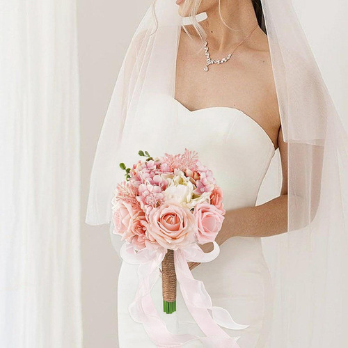Roses Artificiales De 30 Cm Bride Boda Bouquet Bouquet Hecho