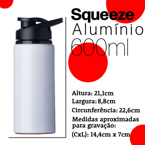 Garrafa Squeeze Para Academia Aço Inox 600ml Antivazamento