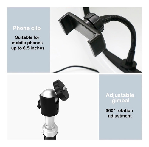 Imagen 3 de 7 de Aro De Luz Led 12 Pulgadas 30cm Estudio Fotografía + Trípode