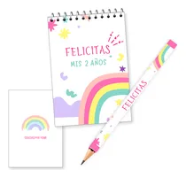 Comprar Anotadores Y Lápiz Personalizado Souvenir 40u Arcoiris