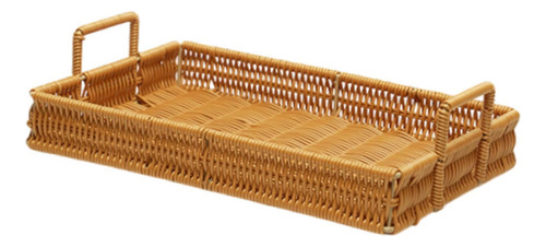 Cesta De Almacenamiento Tejida Para Bandeja Pequeño Marrón