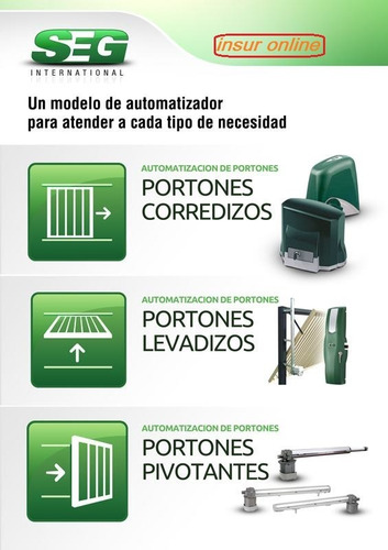 Kit Motor Portón Colocado Automático Corredizo Seg Ch, Zsur