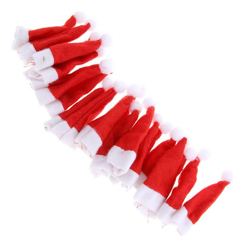 20pcs Navidad Lollypop Santa Claus Hat Cap Wrap Christmas