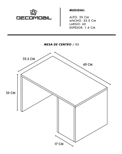 Mesa De Centro Buro De Noche Multifuncional Decomobil