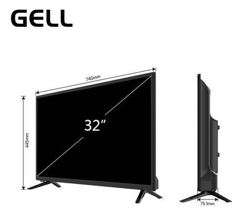 Pantalla Smart Tv 32 Pulgadas Android Tv Gell 32 Televisores (Usado)