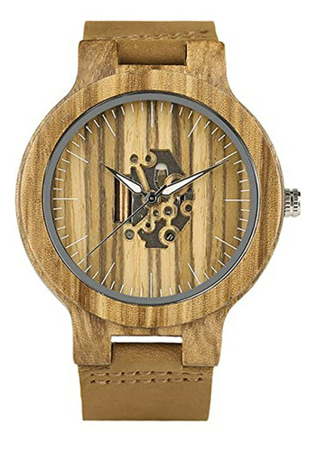 Relojes De Madera De Ébano Negro Vintage Para Hombre Reloj D