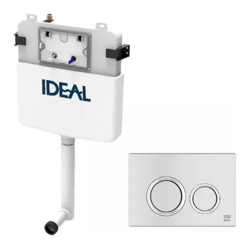 Depósito Embutir Dual Ideal Suma 2 + Tecla Ritmo Blanca