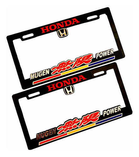 Par (2 Piezas) Portaplacas Universal Honda Mugen Power