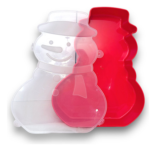Caja Navidad Muñeco De Nieve Tapa Translucida Ornamentos