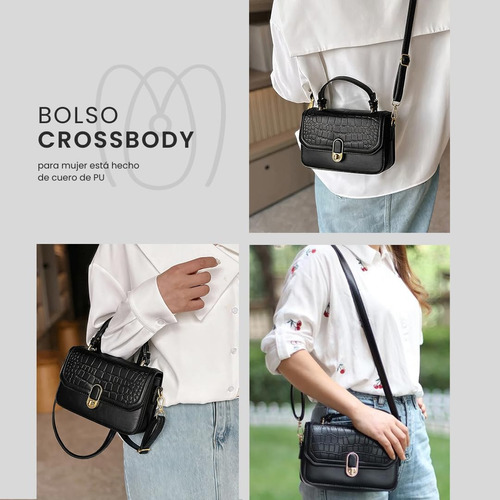 Olabag Bolsa Cruzada Negra a cuadros