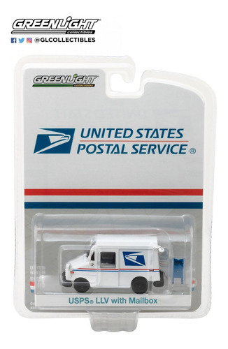 Usps Llv Mail Truck W Mailbox Servicio Postal 1/64 Greenlight