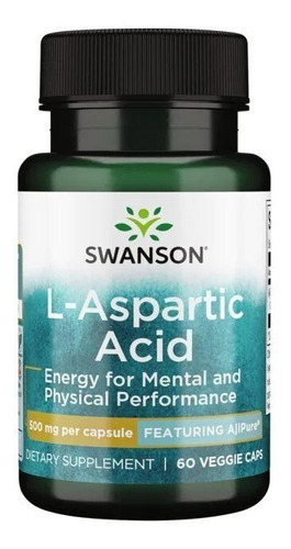 Swanson Ácido L-aspártico 500mg 60vegcaps Sabor Sin Sabor