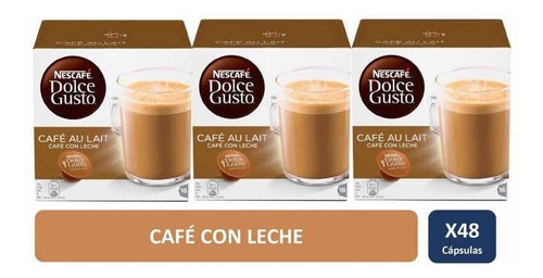 3 Cajas Capsulas Dolce Gusto Cafe Con Leche Au Lait Oficial