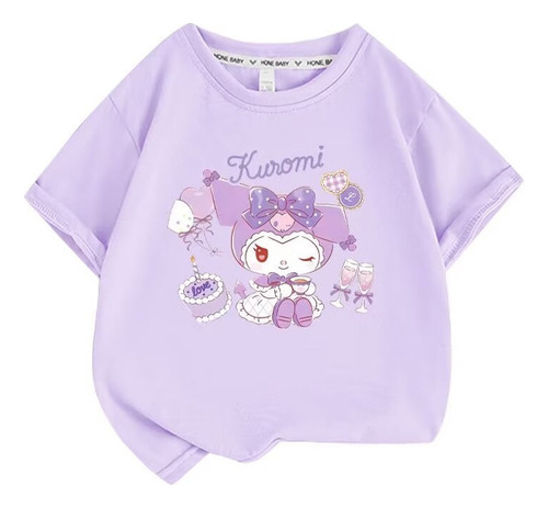 Camiseta De Manga Corta Con Estampado Digital Kuromi Vestido