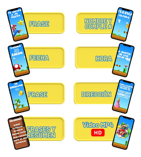 Invitacion Digital Mario Bros Personalizada