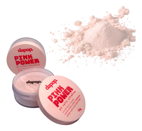 Pó Solto Ultrafino Com Óleo Rosa Mosqueta Pink Power Dapop Rosa-claro
