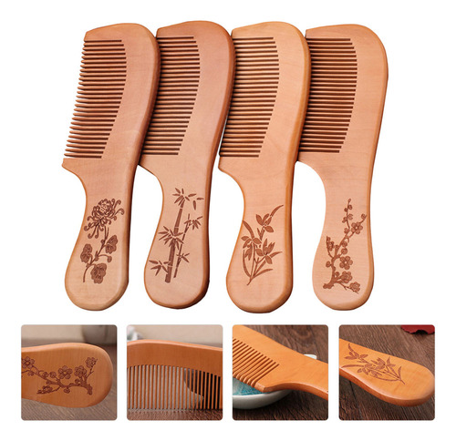 A Peinetas De Madera Para Hombre, De Caoba, Delicate 4