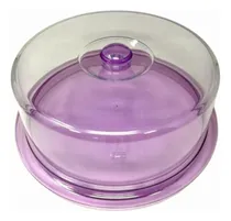 Comprar Panera Pastelera De Plástico Transparente Y Plato Color