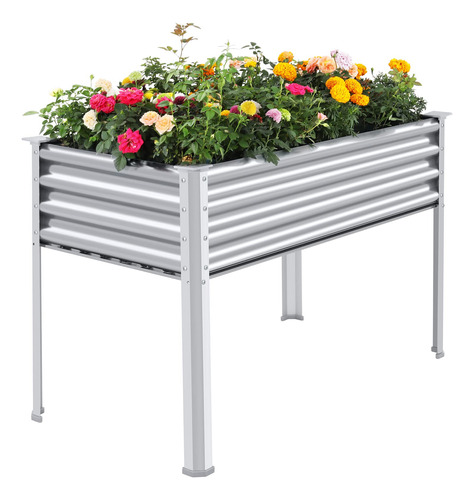 Land Guard Cama De Jardn Elevada Galvanizada Con Patas, 48 X