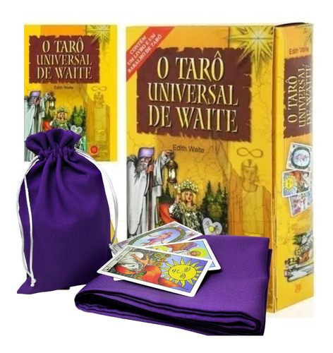Imagem 1 de 6 de Livro E Tarô De Waite  + Toalha  +  Saquinho Da Sua Escolha