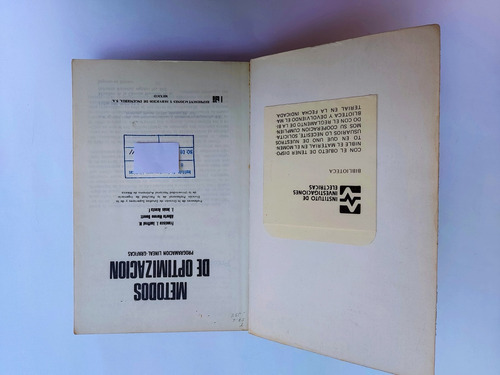 Libro Métodos De Optimización; Programación Lineal 167a5 (Usado)